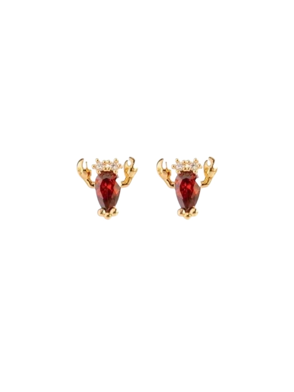 Cubic Zirconia Lobster Stud Earrings